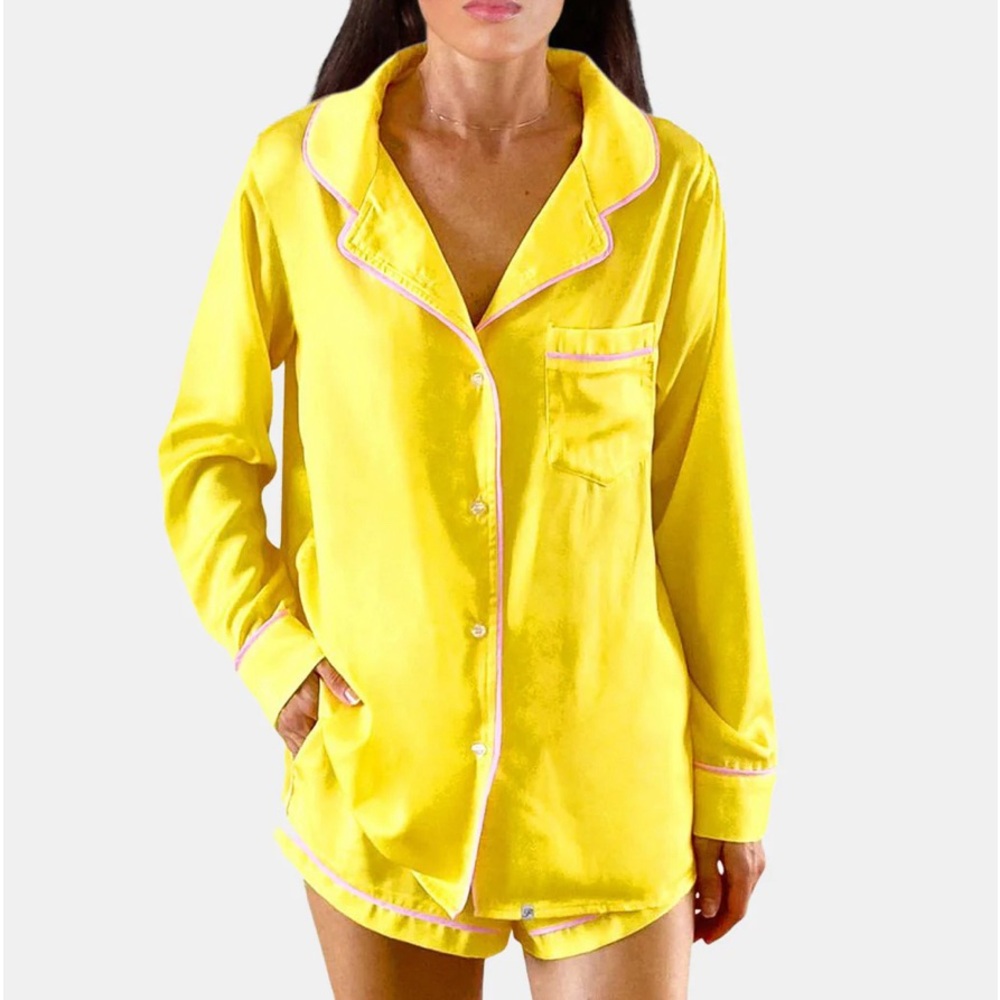 Plush Faux Silk Pajama Set L NWT